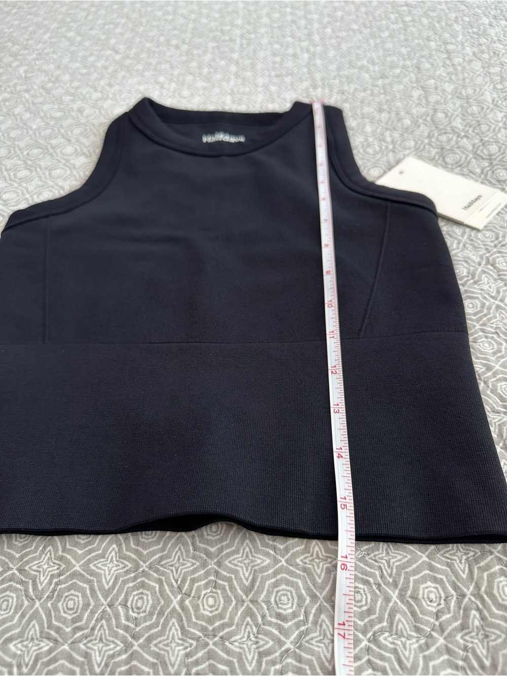 Black High-Neck Ribbed Tank Crop Top - Picture 9 of 9